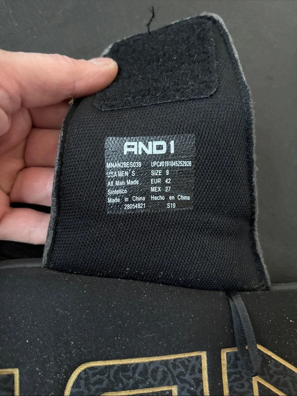 And1 Black and Gold Slide Sandals